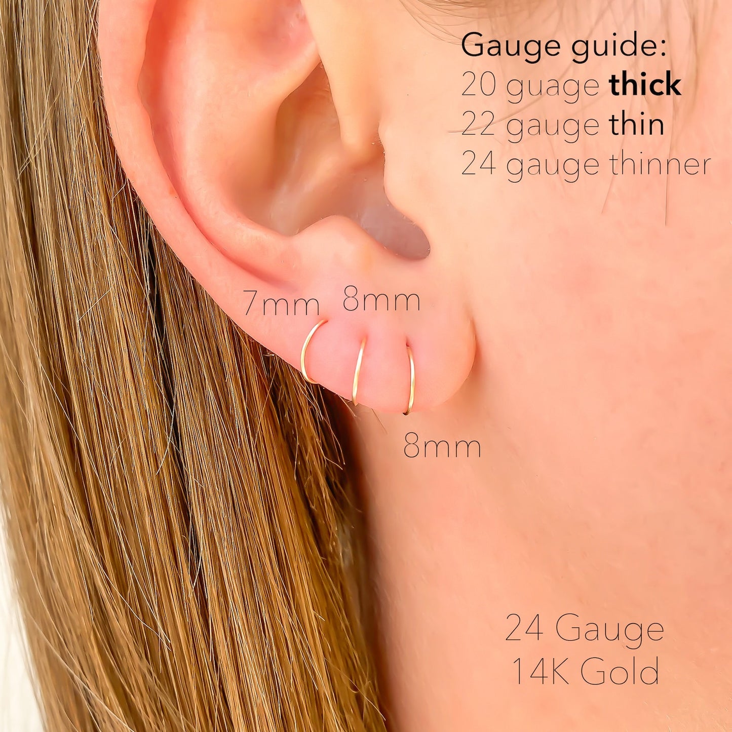 gold hoop earrings 14k solid