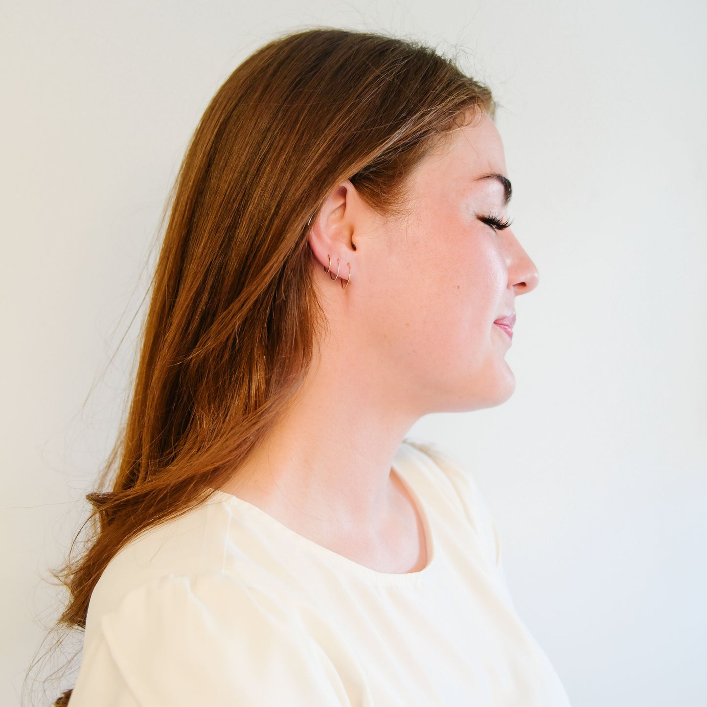 12mm Hammered Hoop Earrings, 14K Gold Filled
