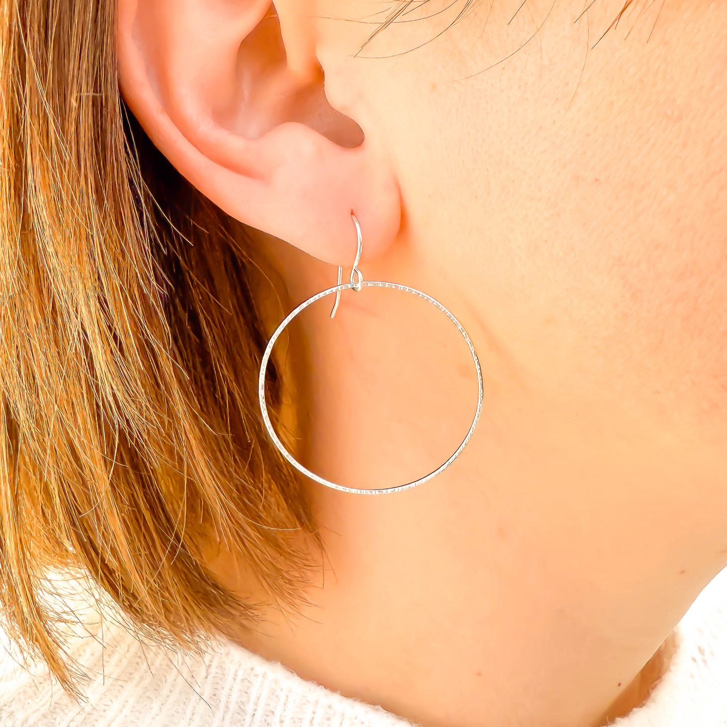 Small Forward Facing Hoop Earrings, 925 Sterling Silver