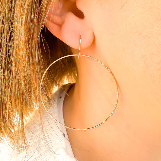 Big Forward Facing Hoops, 14K Gold Filled