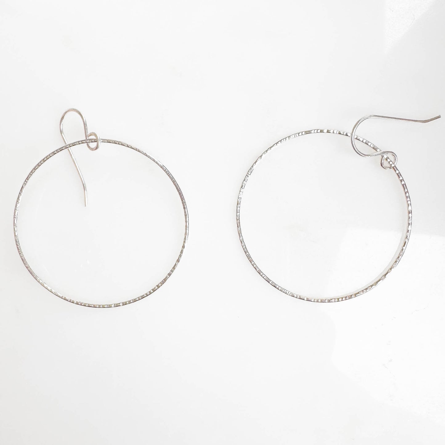 Medium Forward Facing Hoop Earrings, 925 Sterling Silver