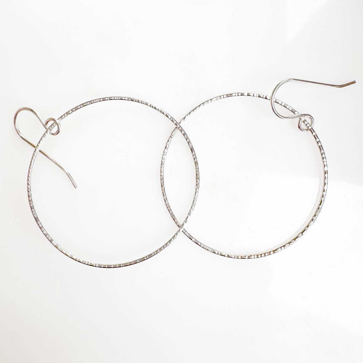 Medium Forward Facing Hoop Earrings, 925 Sterling Silver