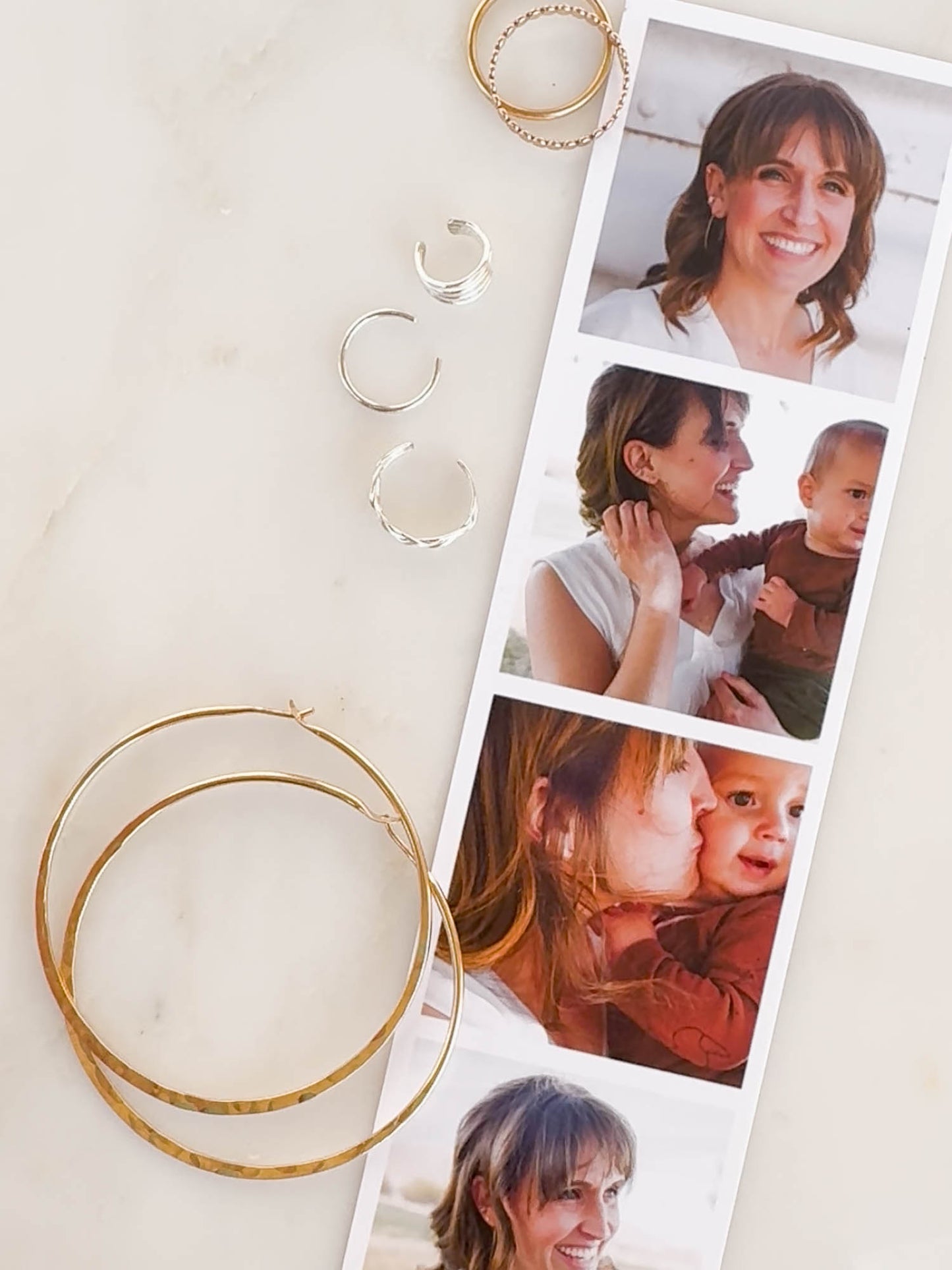 45mm Hammered Hoop Earrings, 14K Gold Filled