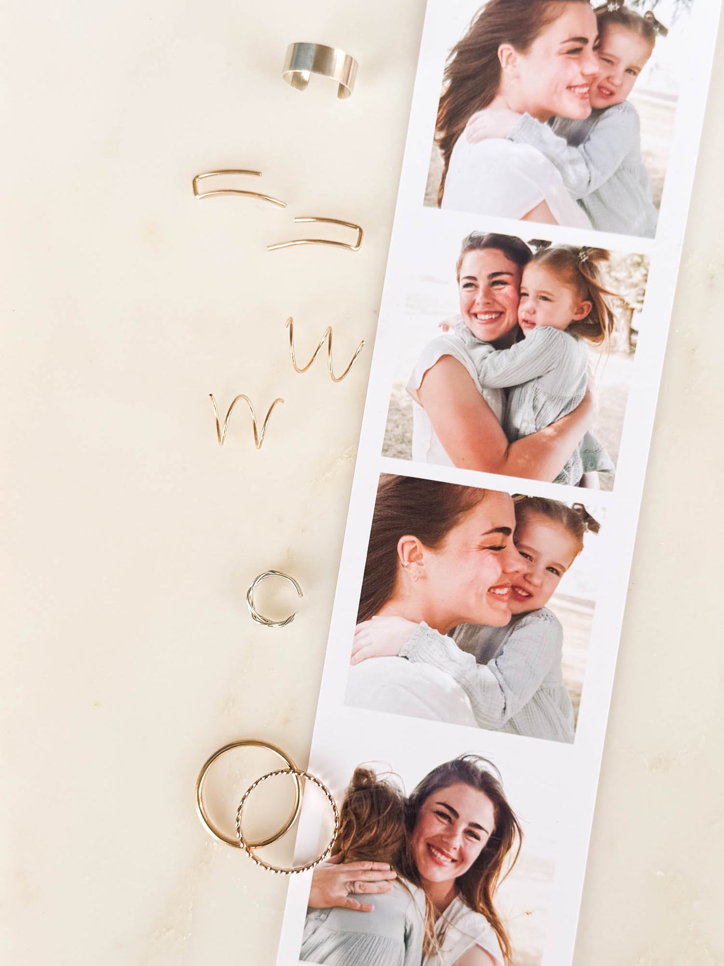 Double Pierced Hoop Earrings