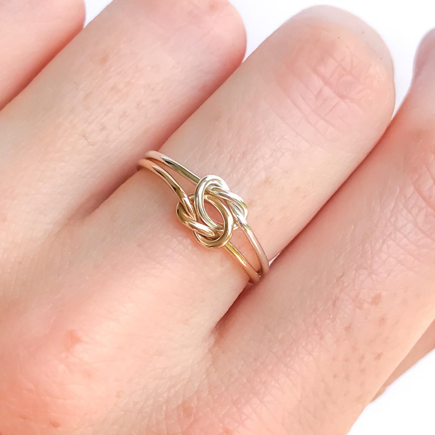 Double Knot Ring, 14K Gold Filled & Sterling Silver