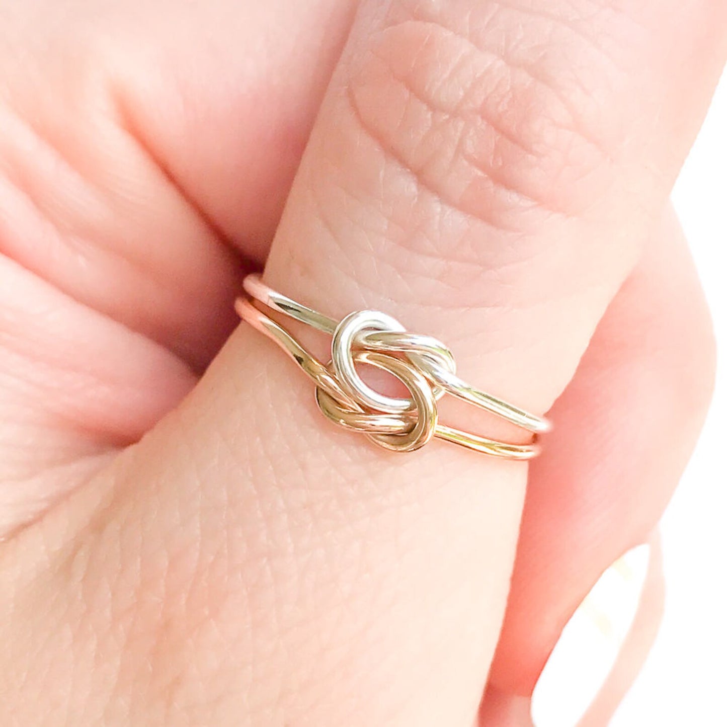 Double Knot Ring, 14K Gold Filled & Sterling Silver