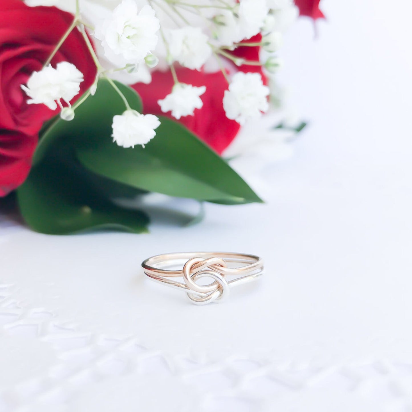 Double Knot Ring, 14K Gold Filled & Sterling Silver