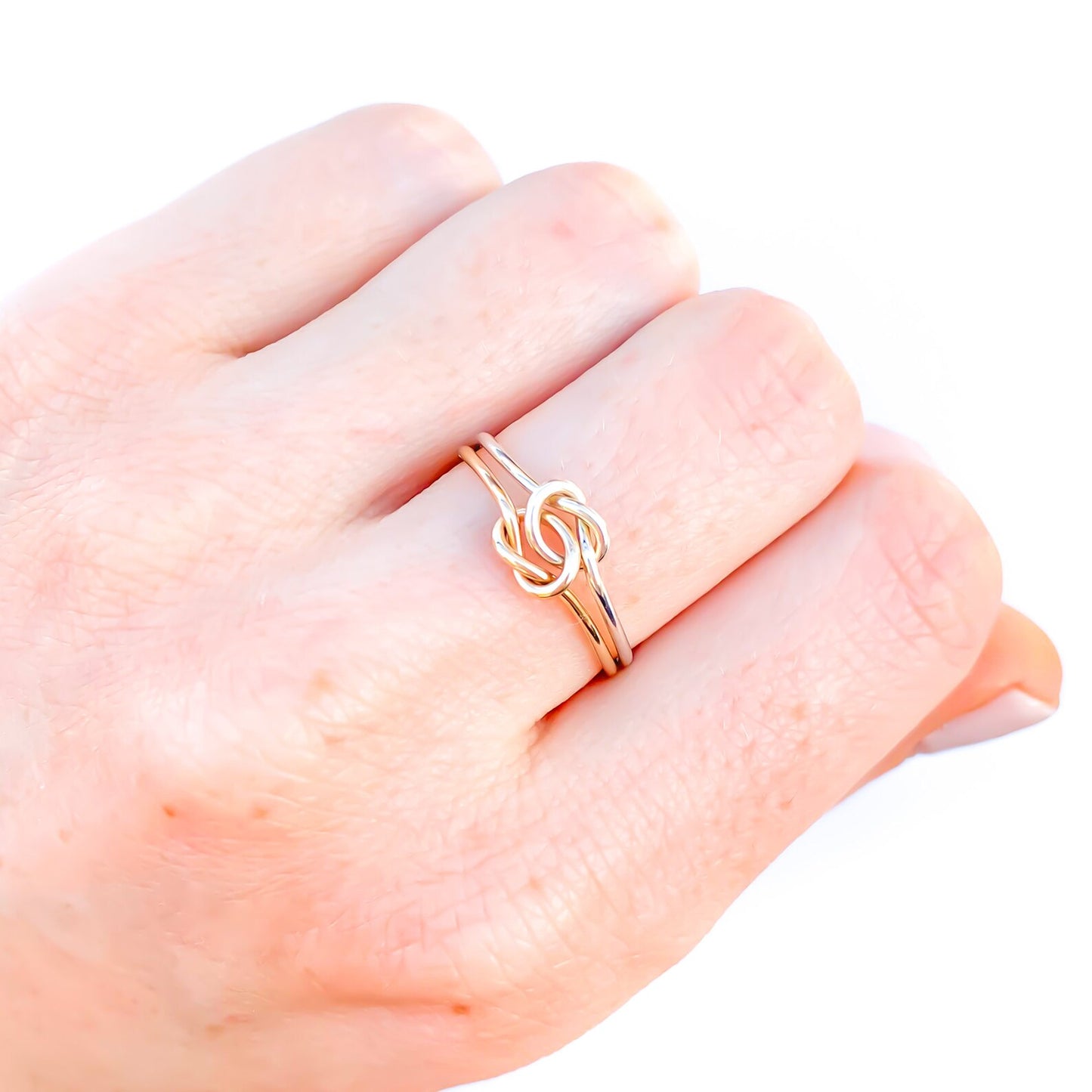 Double Knot Ring, 14K Gold Filled & Sterling Silver