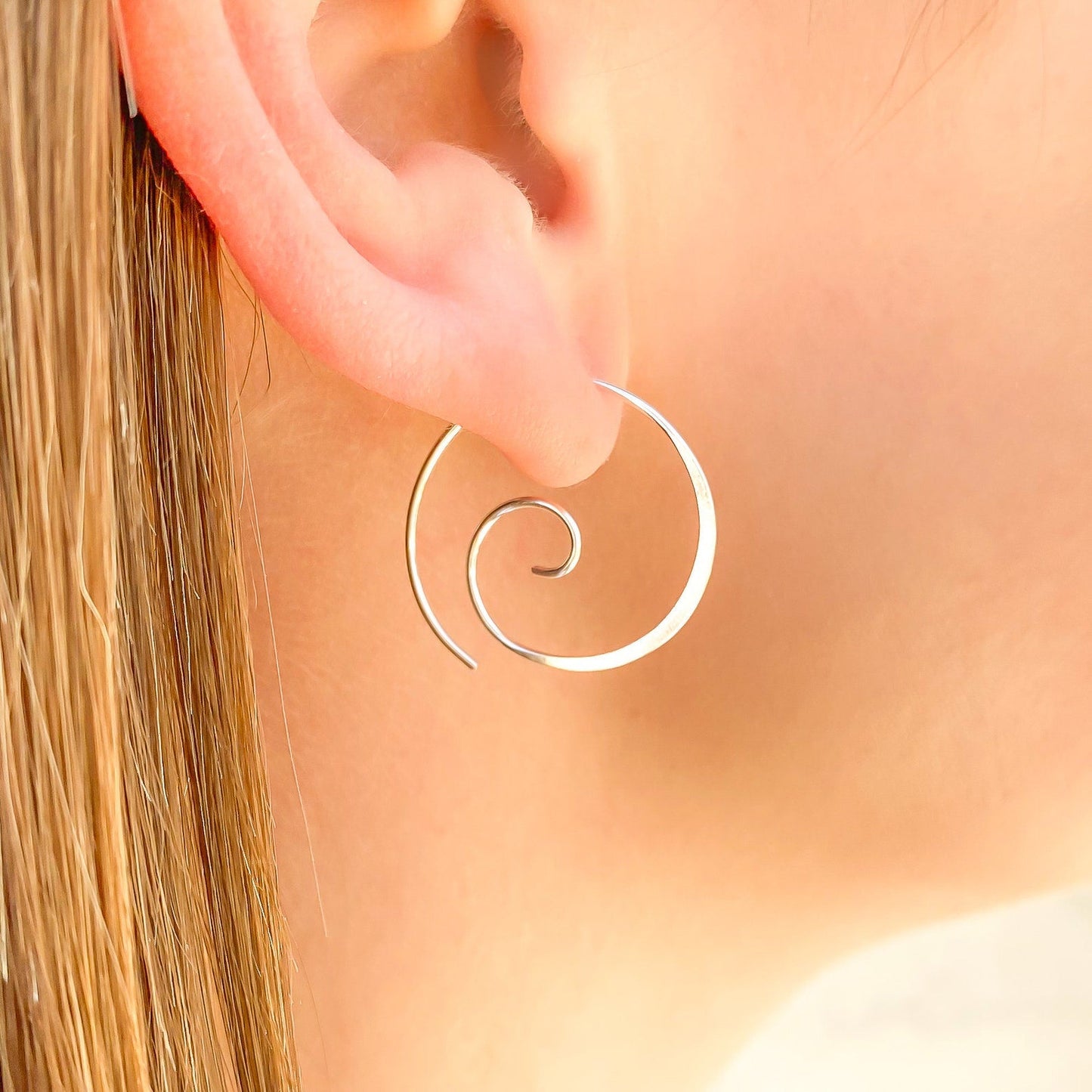 Spiral Hoop Earrings, 14K Gold Filled