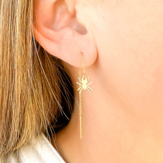 Spider Threader Earrings, 14K Gold Filled