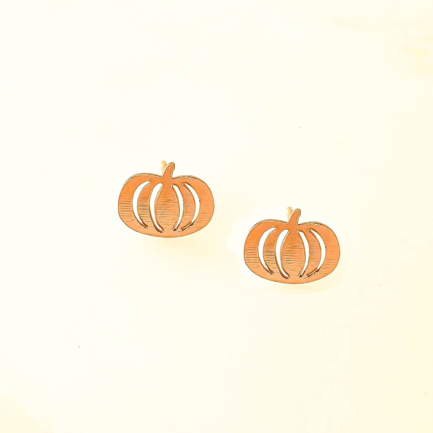 Pumpkin Stud Earrings, 14K Gold or Sterling Silver