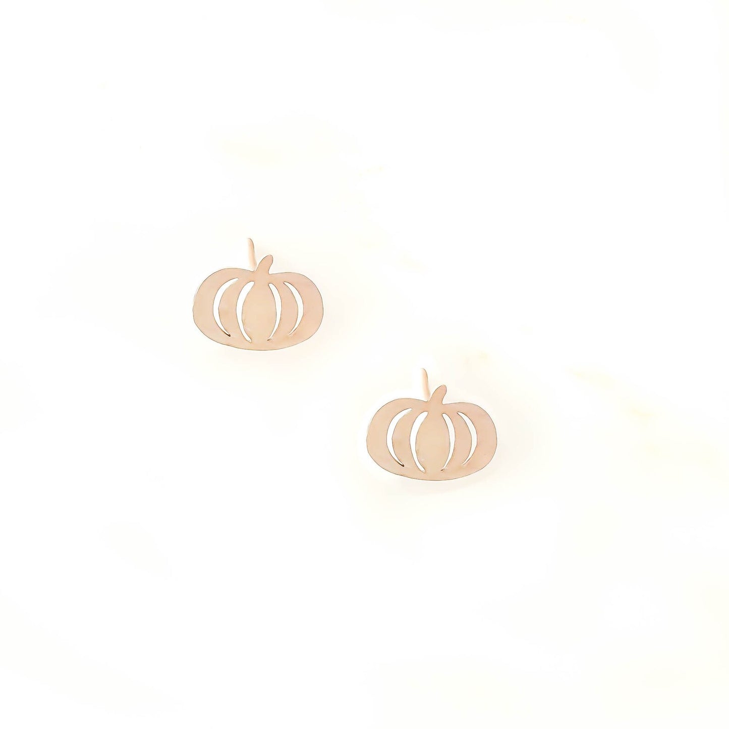 Pumpkin Stud Earrings, 14K Gold or Sterling Silver