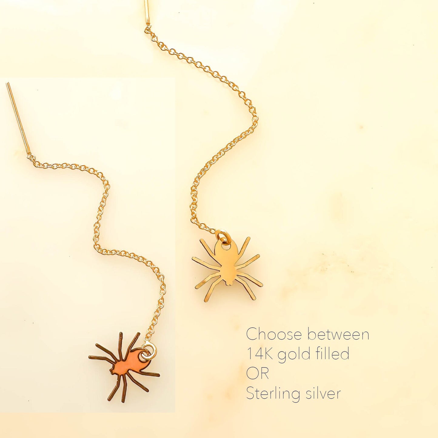 Spider Threader Earrings, 14K Gold Filled