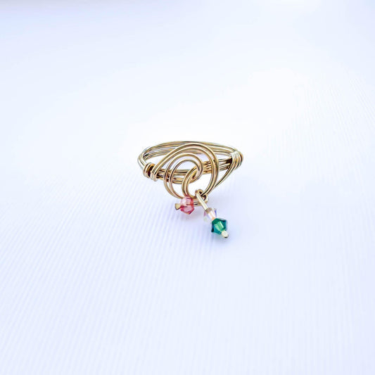 SIZE 6 Bead Swirl Ring, 14K Gold Filled