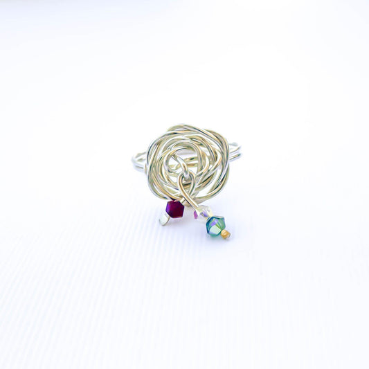 SIZE 6.75 Bead Swirl Ring, Sterling Silver