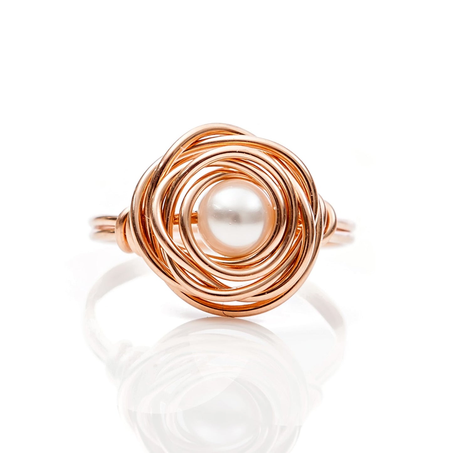 Nested Pearl Ring, 14K Rose Gold Filled