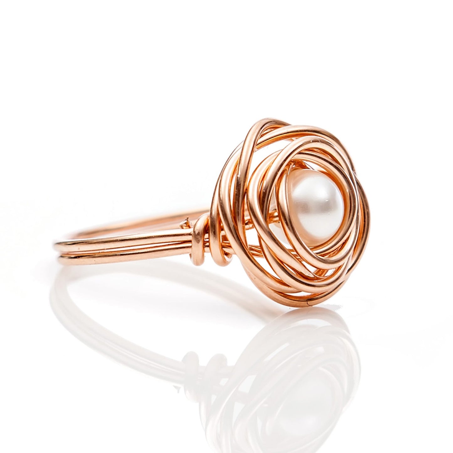 Nested Pearl Ring, 14K Rose Gold Filled