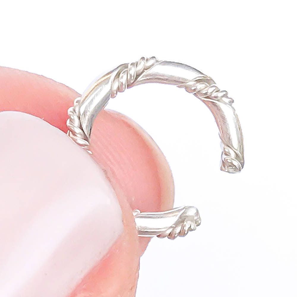 Twist Cartilage Ear Cuff, 925 Sterling Silver