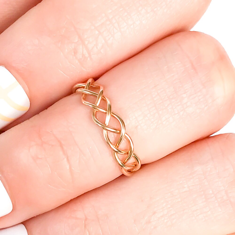 Braid Toe Ring, 14K Gold Filled