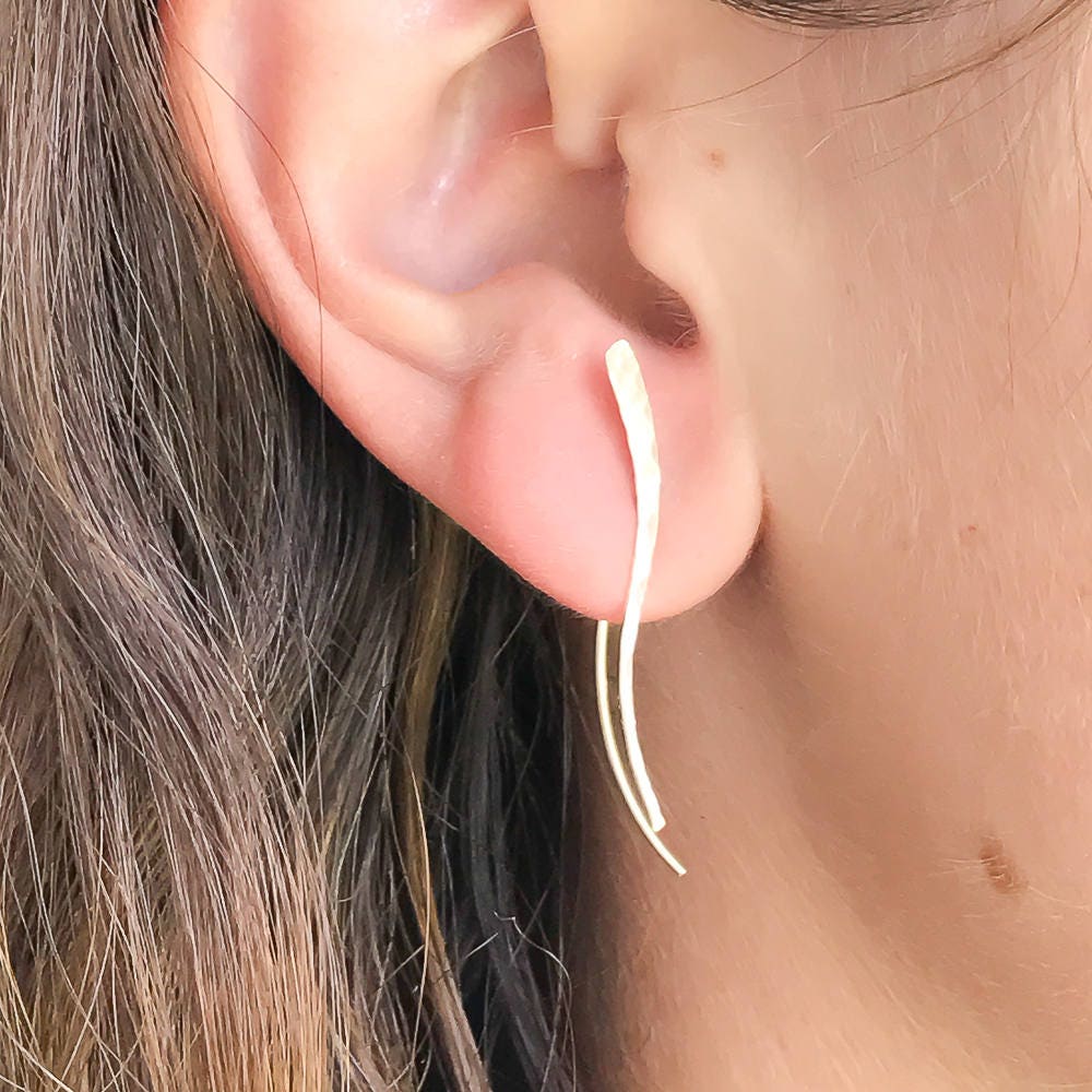 Wave Ear Climber, Sterling Silver