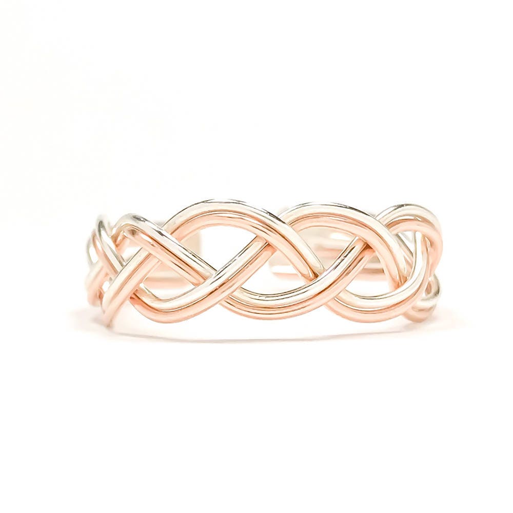 Braided Toe Ring, 14K Rose Gold Filled & Sterling Silver