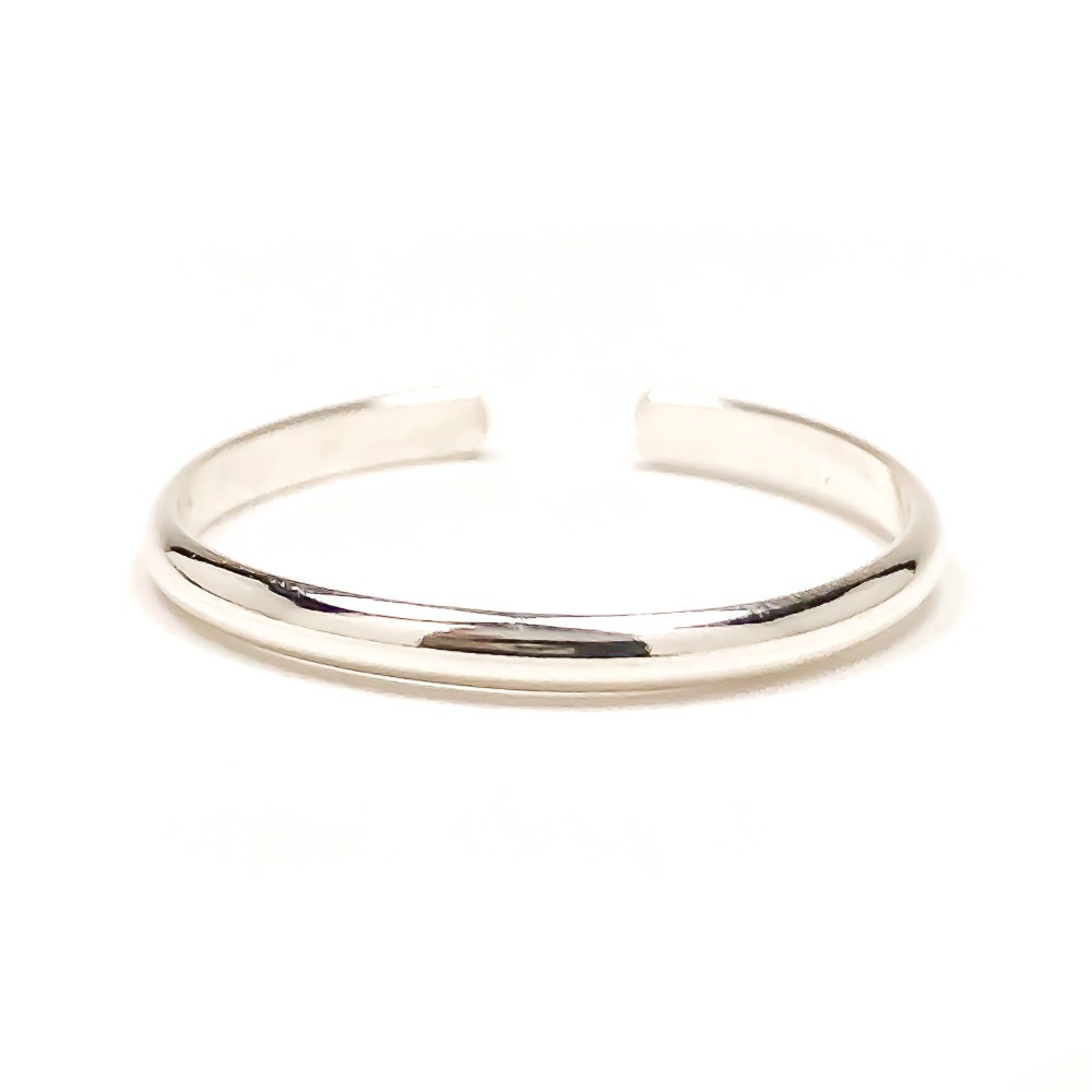 Half Round Toe Ring, Sterling Silver