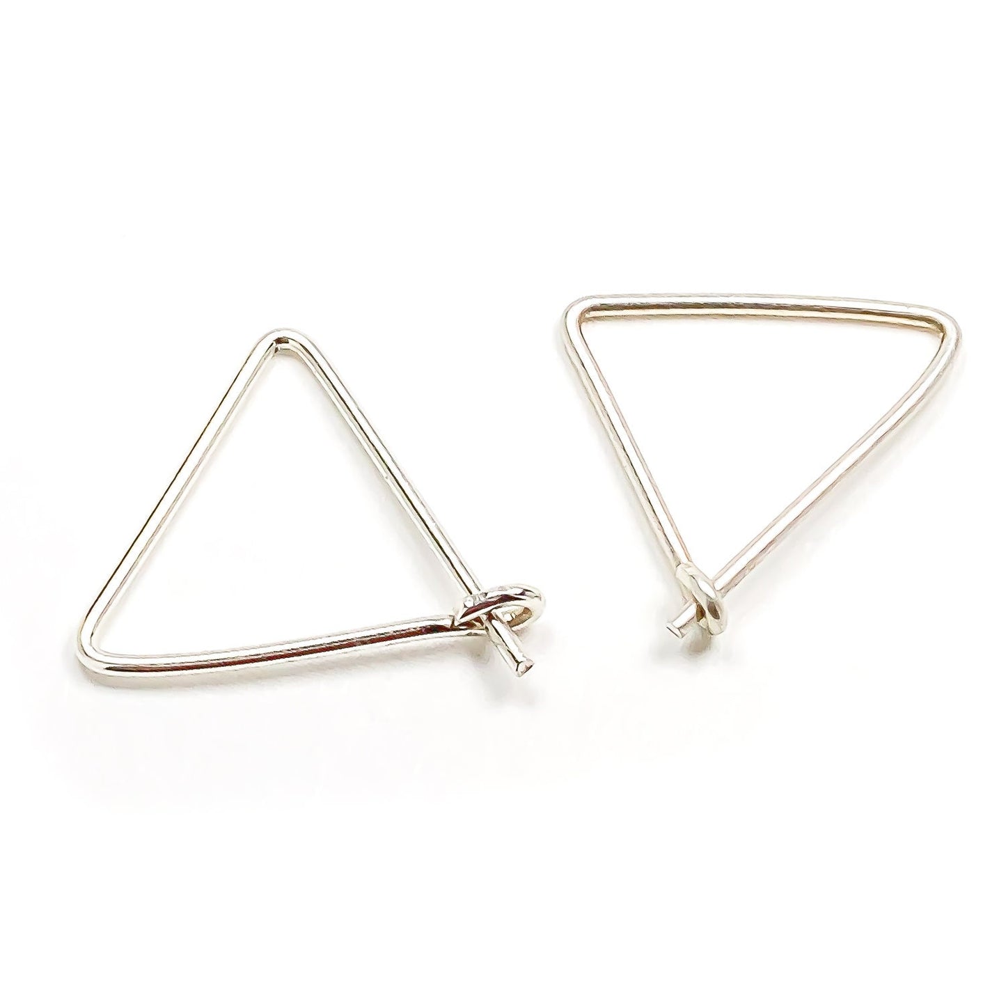 Triangle Hoop Earrings, Sterling Silver