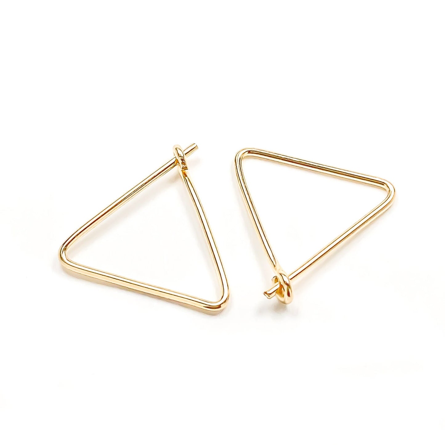 14K Gold Triangle Hoop Earrings