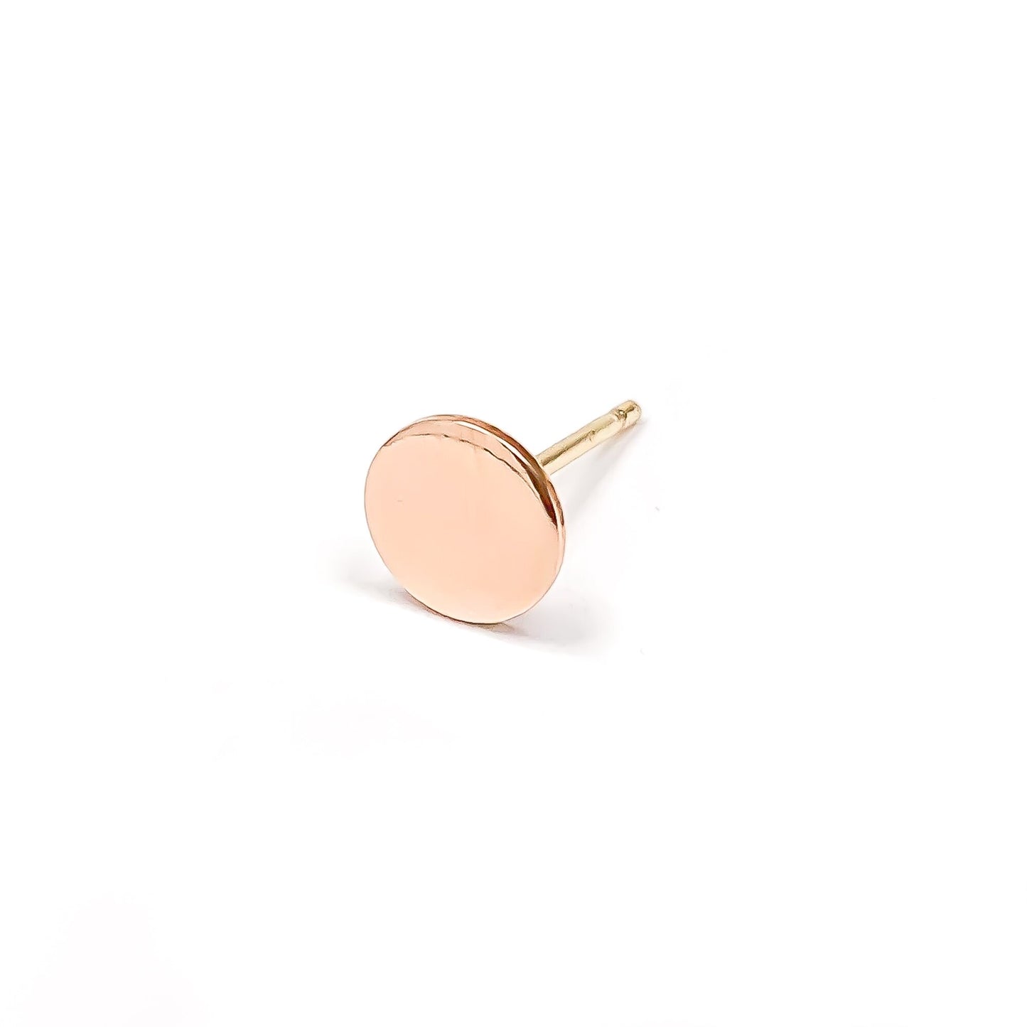 Disc Stud Earrings, 14K Rose Gold Filled