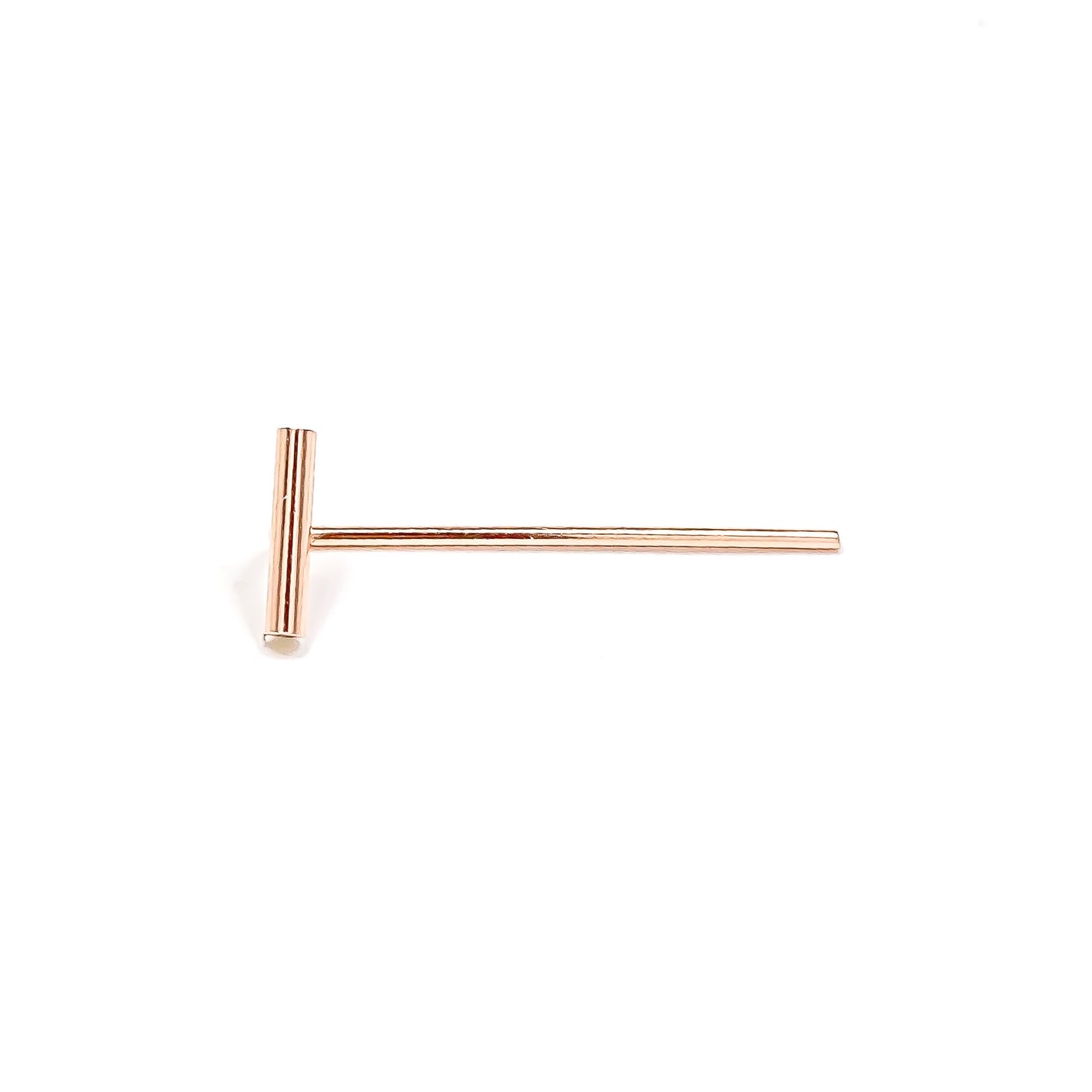 Round Bar Threader Earrings, 14K Rose Gold Filled