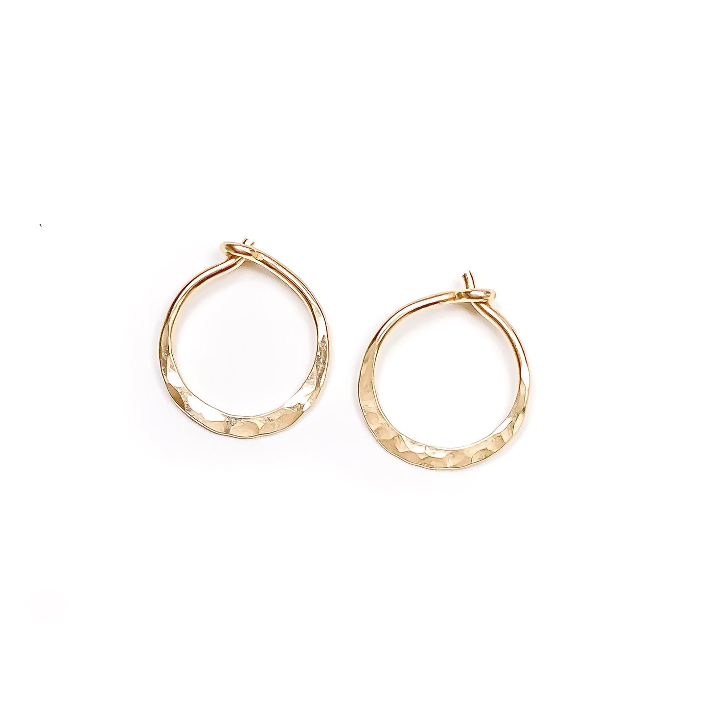 Hammered Small Hoops, 10mm