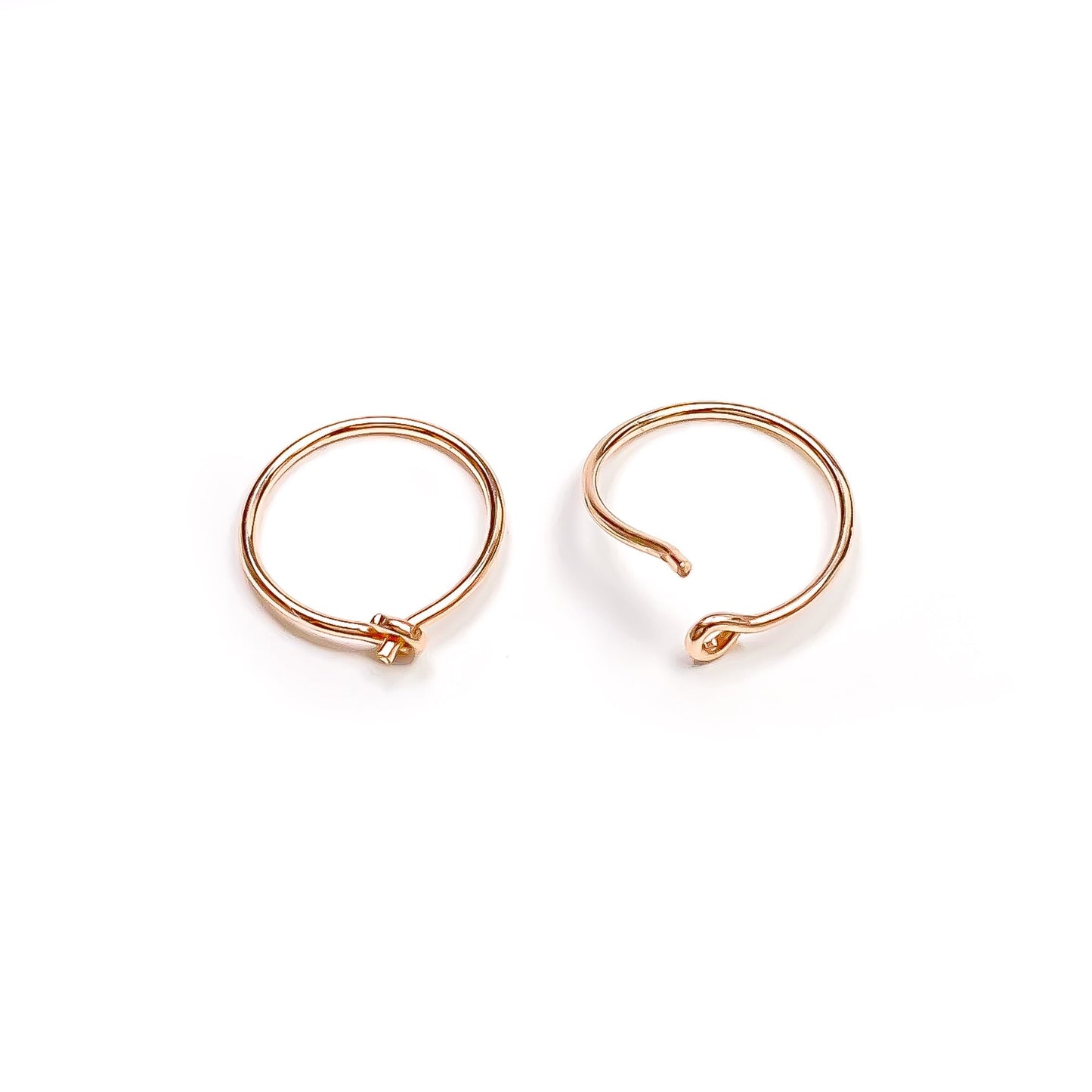 Small Eyelet Hoops, 14K Rose Gold Filled