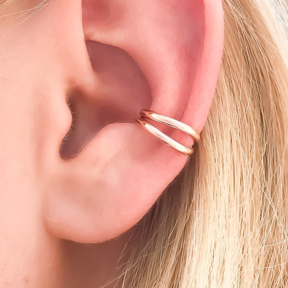 2 Band Ear Cuff Mini, 14K Rose Gold Filled