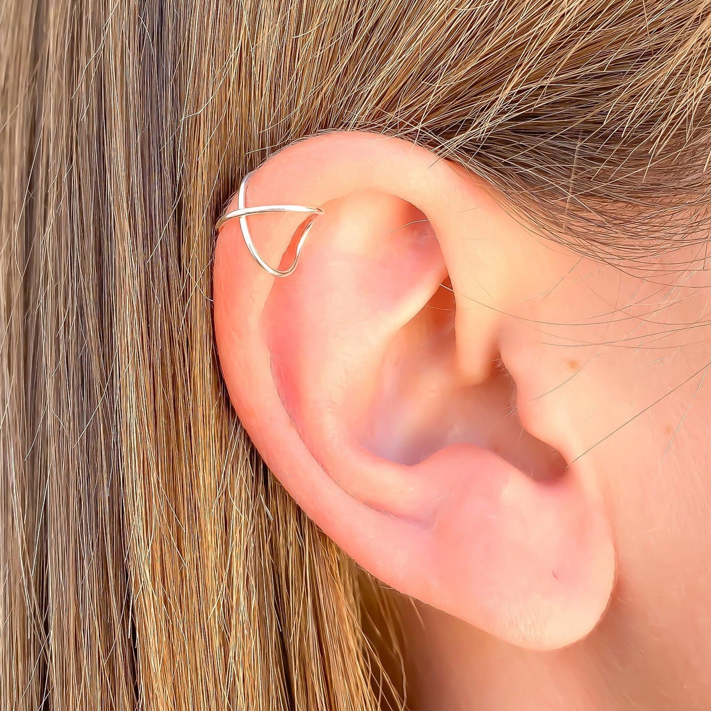 Top Cross Ear Cuff, Sterling Silver