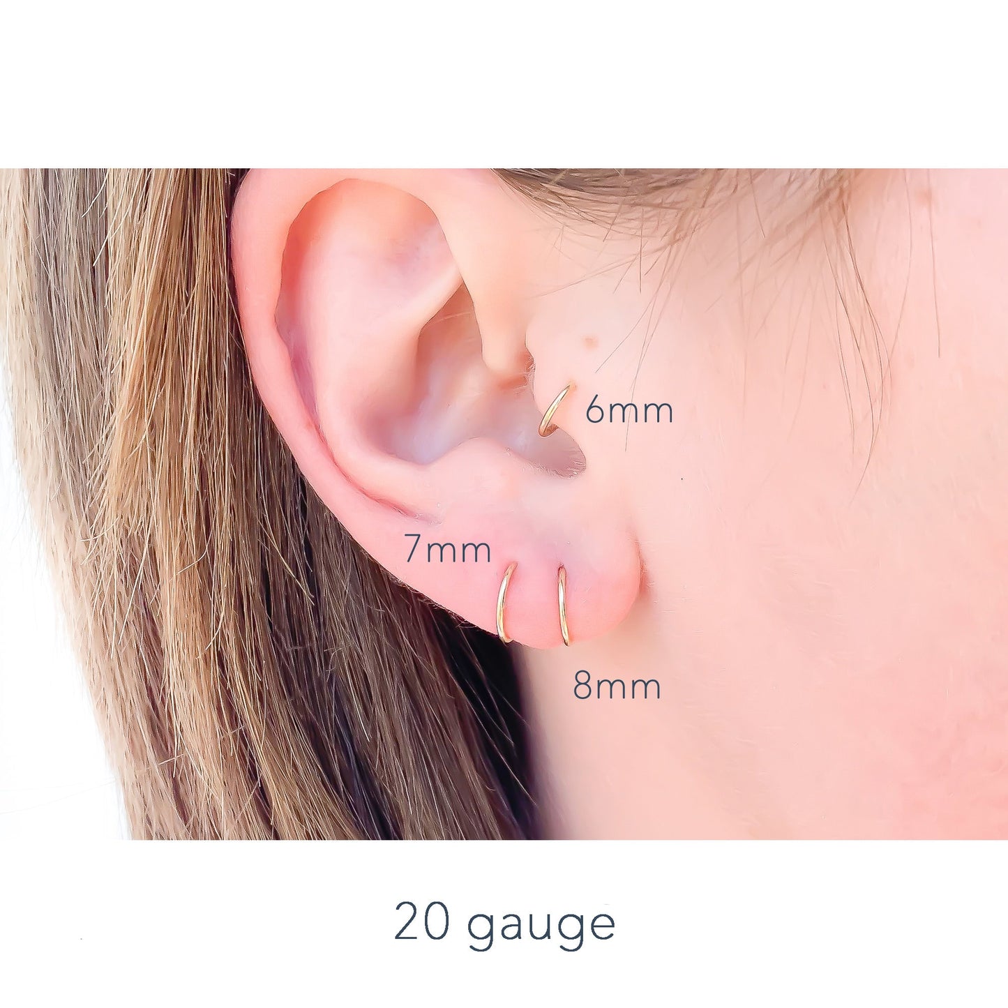 24K Solid Gold Tiny Hoop Earrings
