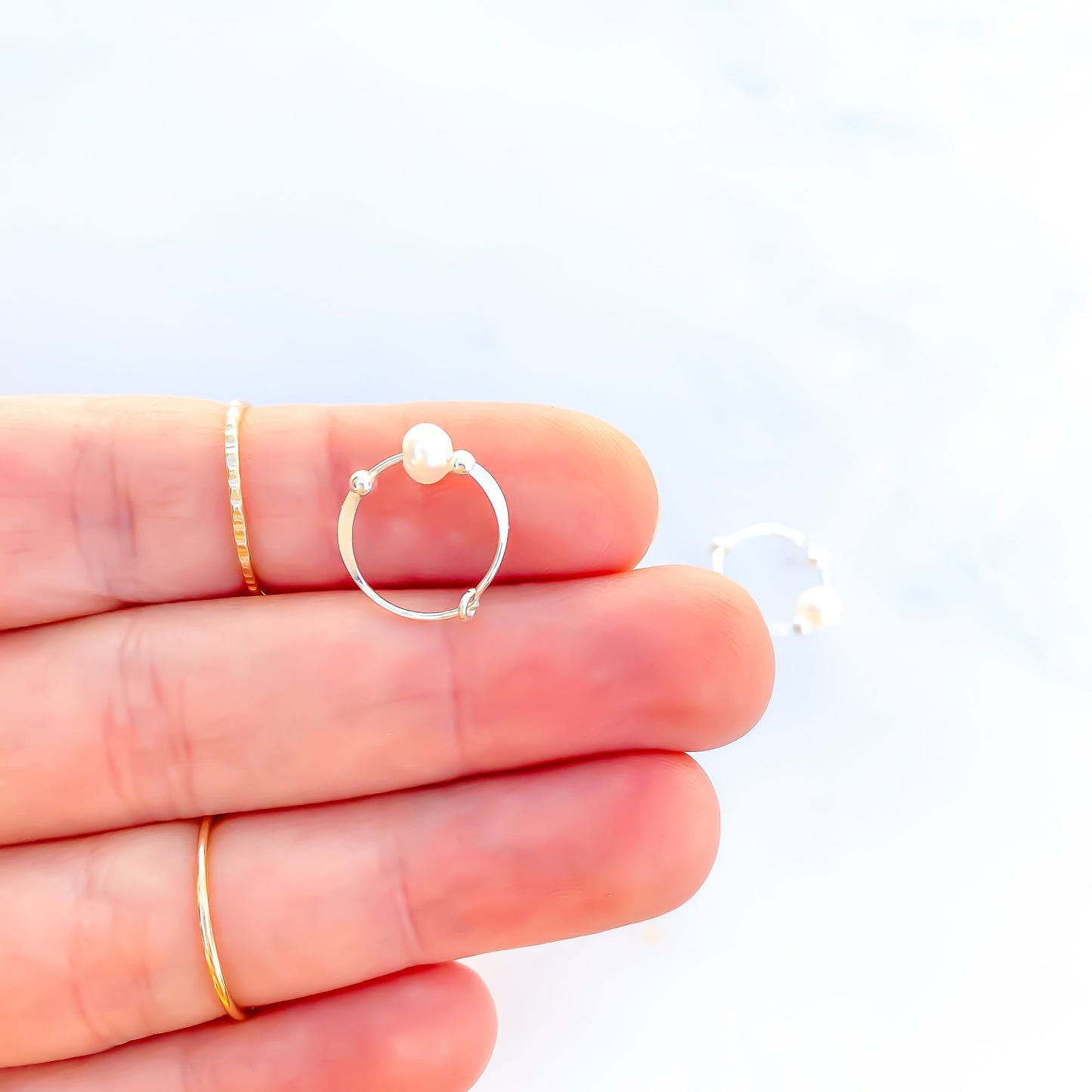 Crystal Pearl Bead Hoop Earrings, Sterling Silver