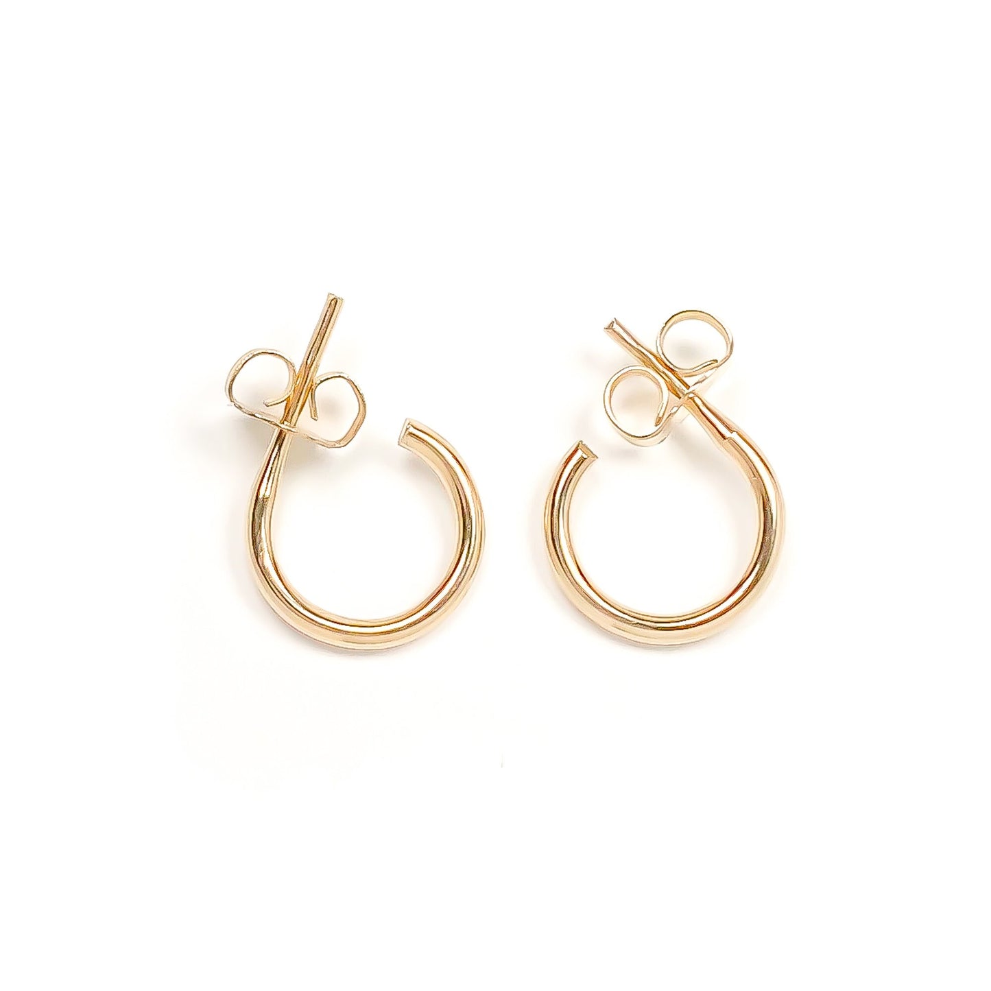 9mm Hoop Earrings with Post, 14K Gold Filled