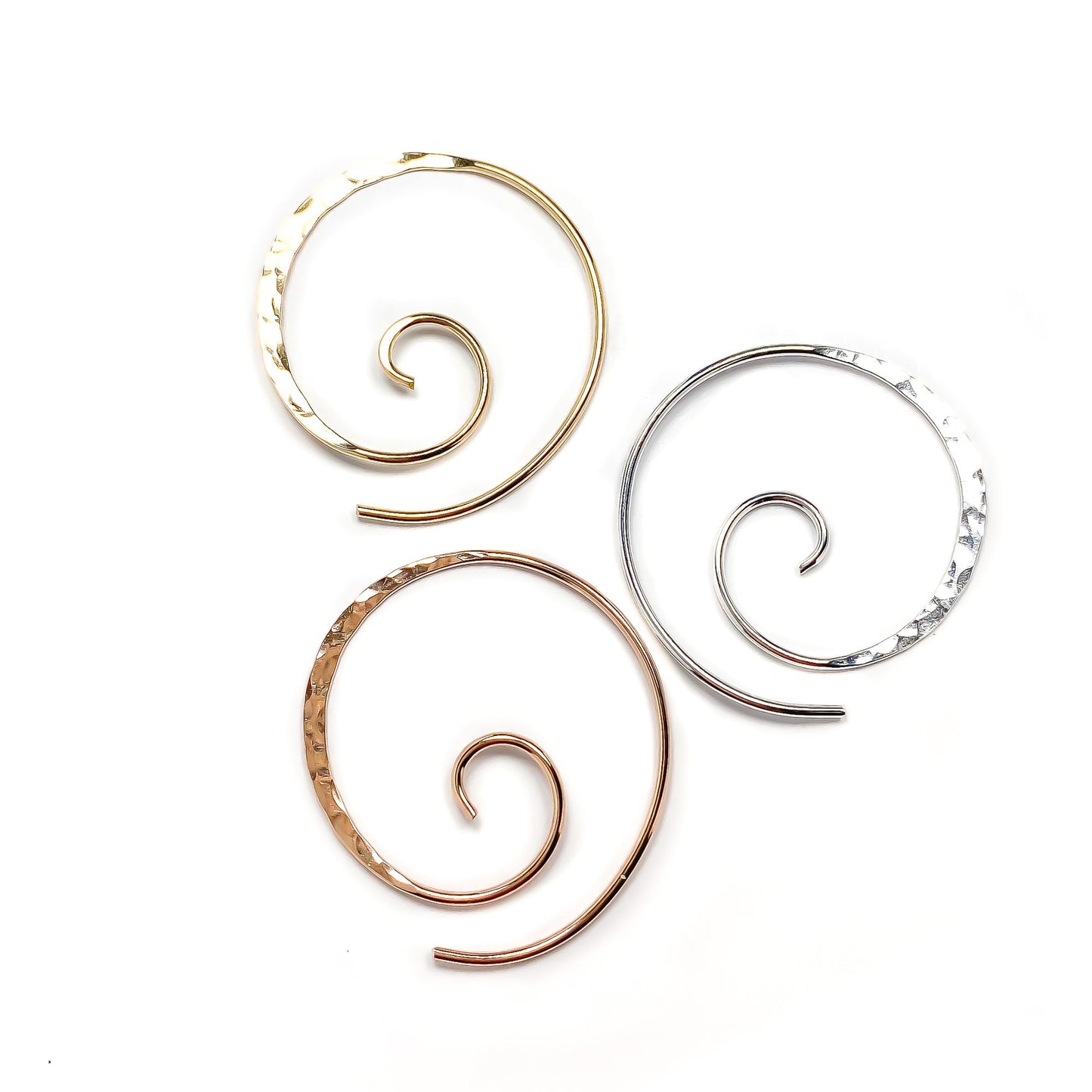 Thick Gold Filled Spiral Earrings