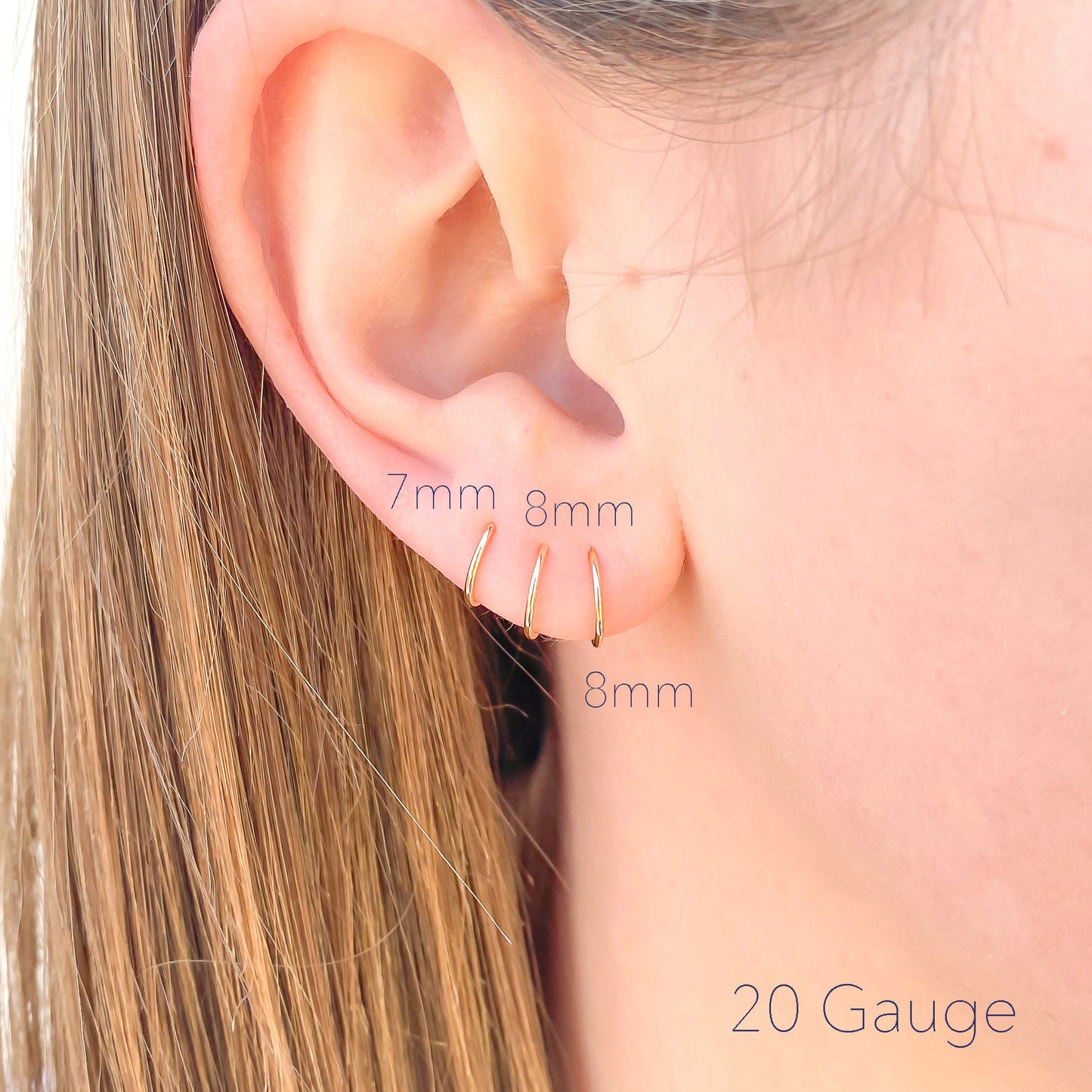10K Solid Gold Small Hoop Earrings