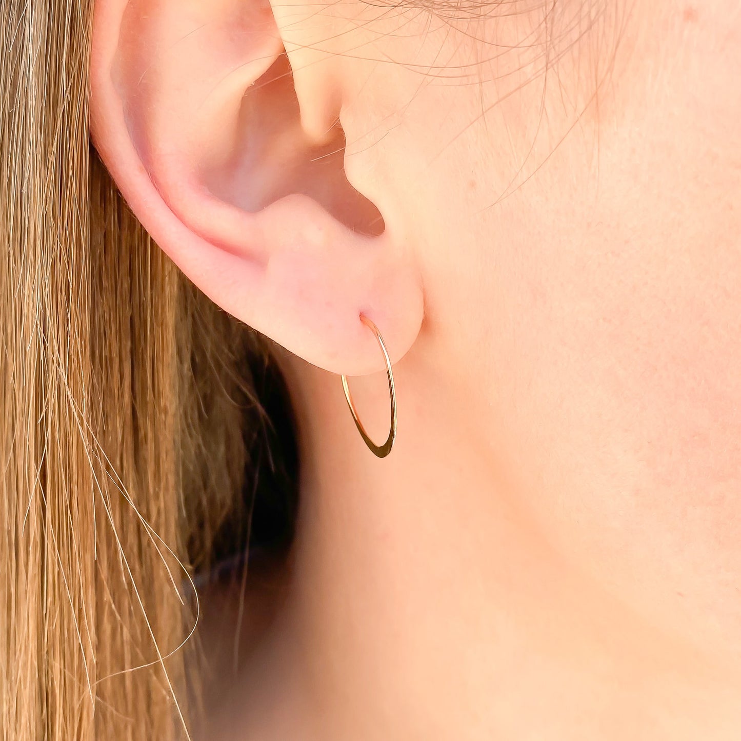 20mm Small Hammered Earrings, 14K Gold Filled