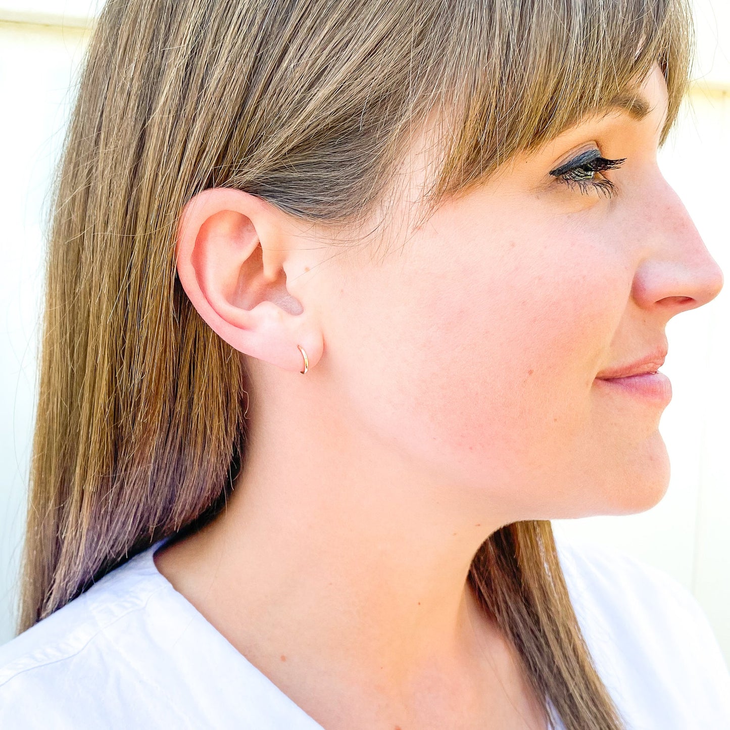 11mm Round Hoop Earrings, 14K Gold Filled