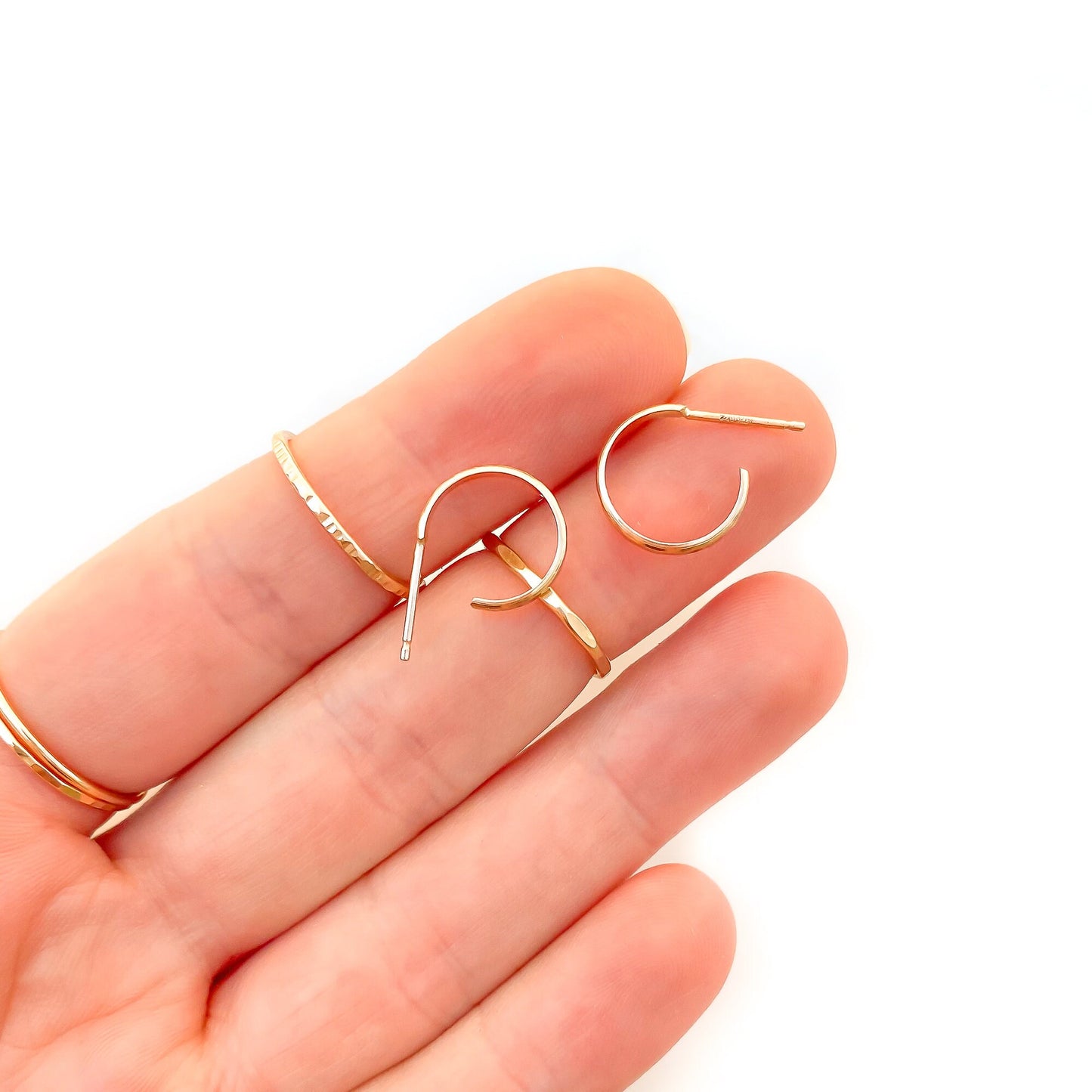 Hoop Earrings With Post, 14K Gold Filled