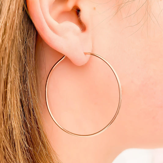 45mm Large Hoop Earrings, 14K Rose Gold Filled