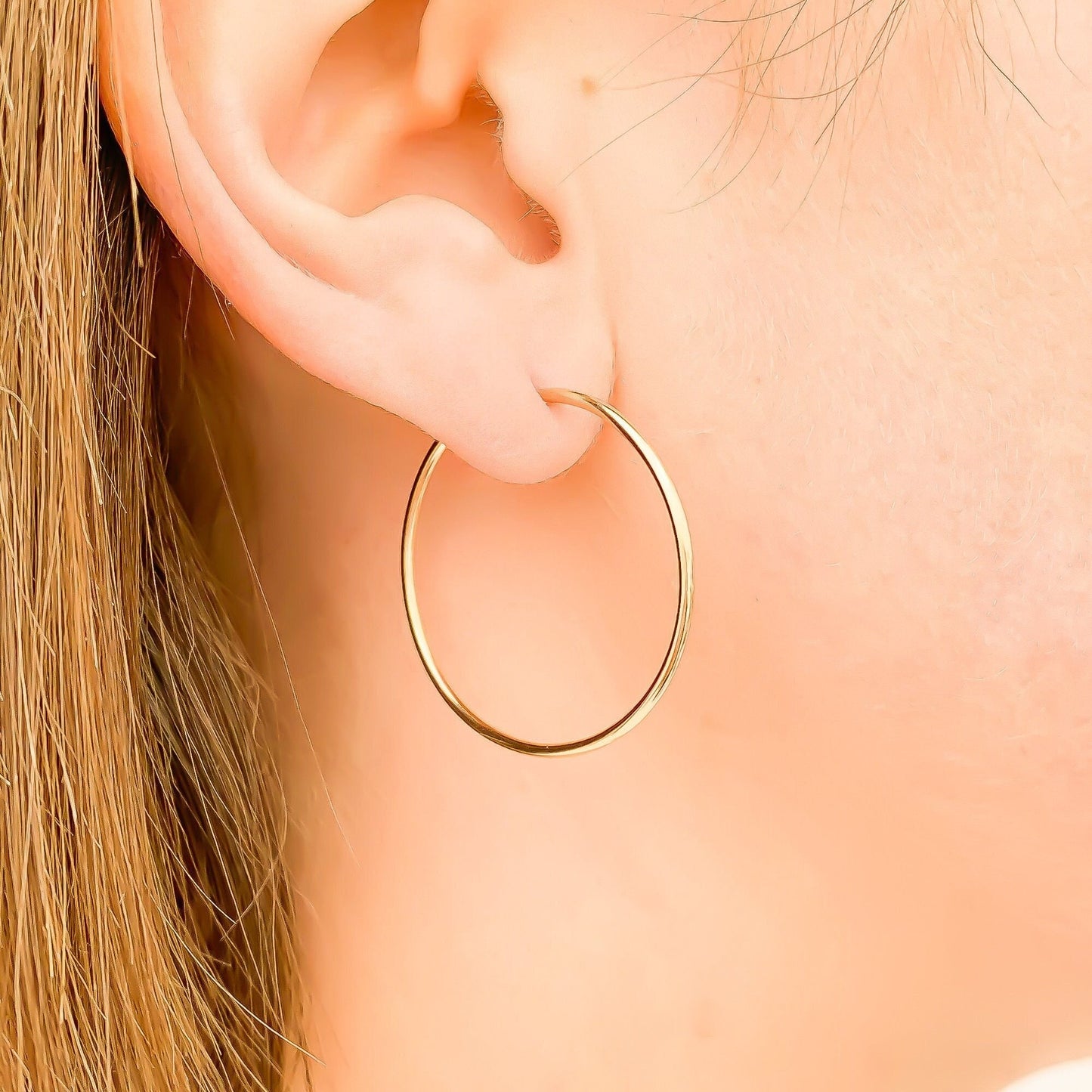 30mm Hoop Earrings, 14K Gold Filled