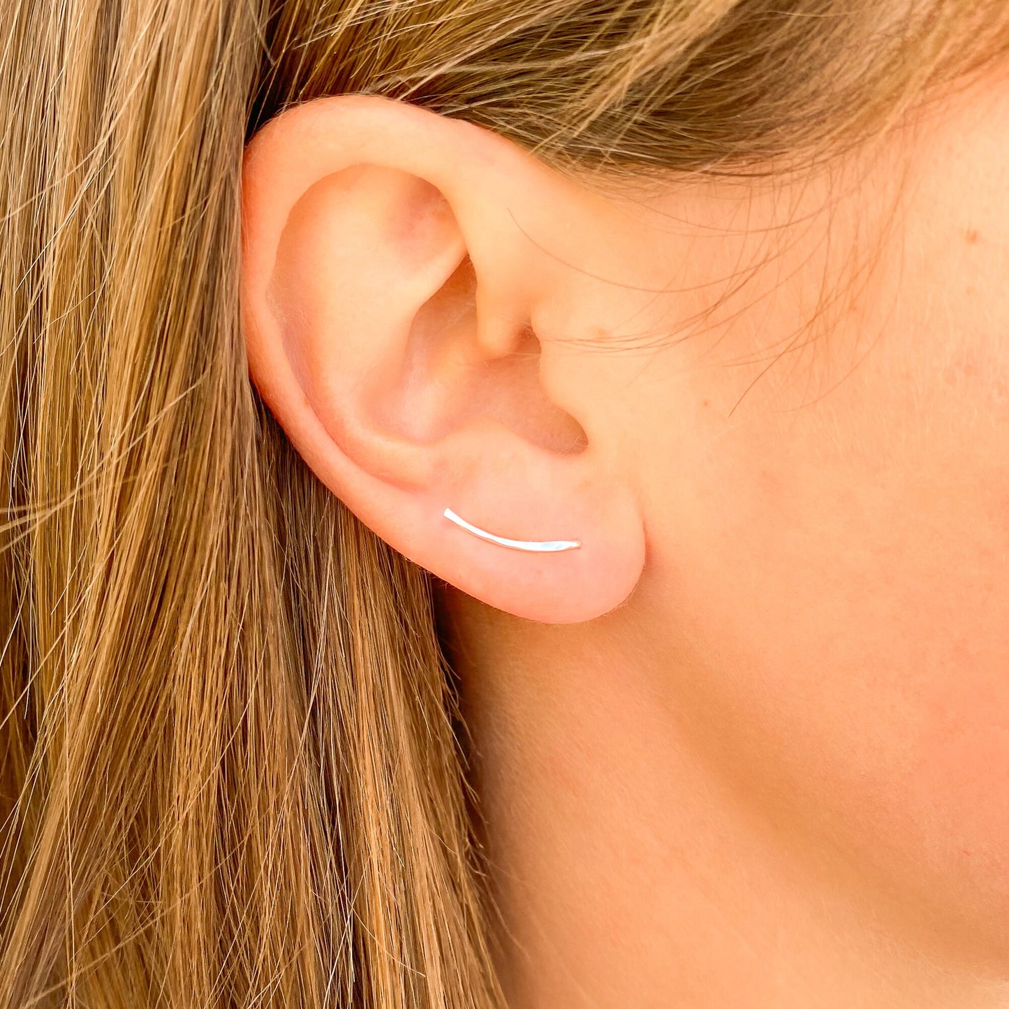 Short Ear Climbers, Sterling Silver