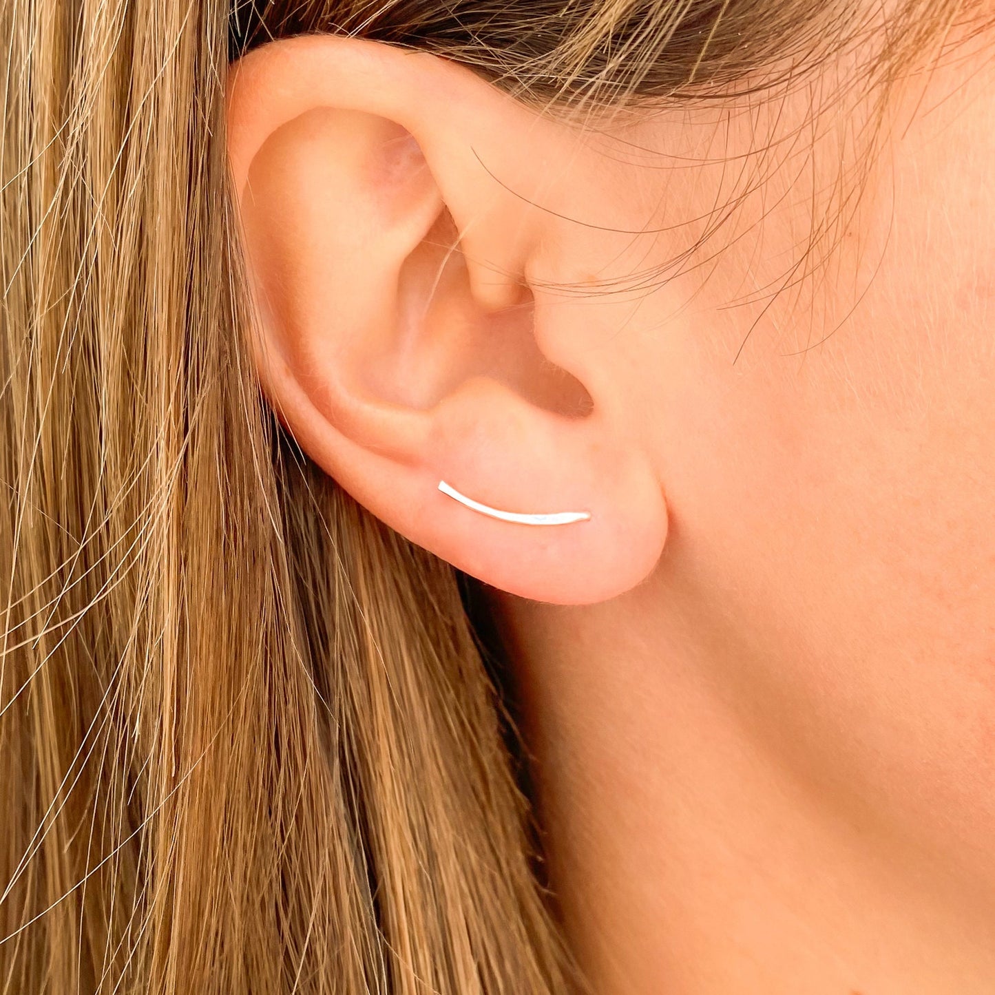Short Ear Climbers, Sterling Silver