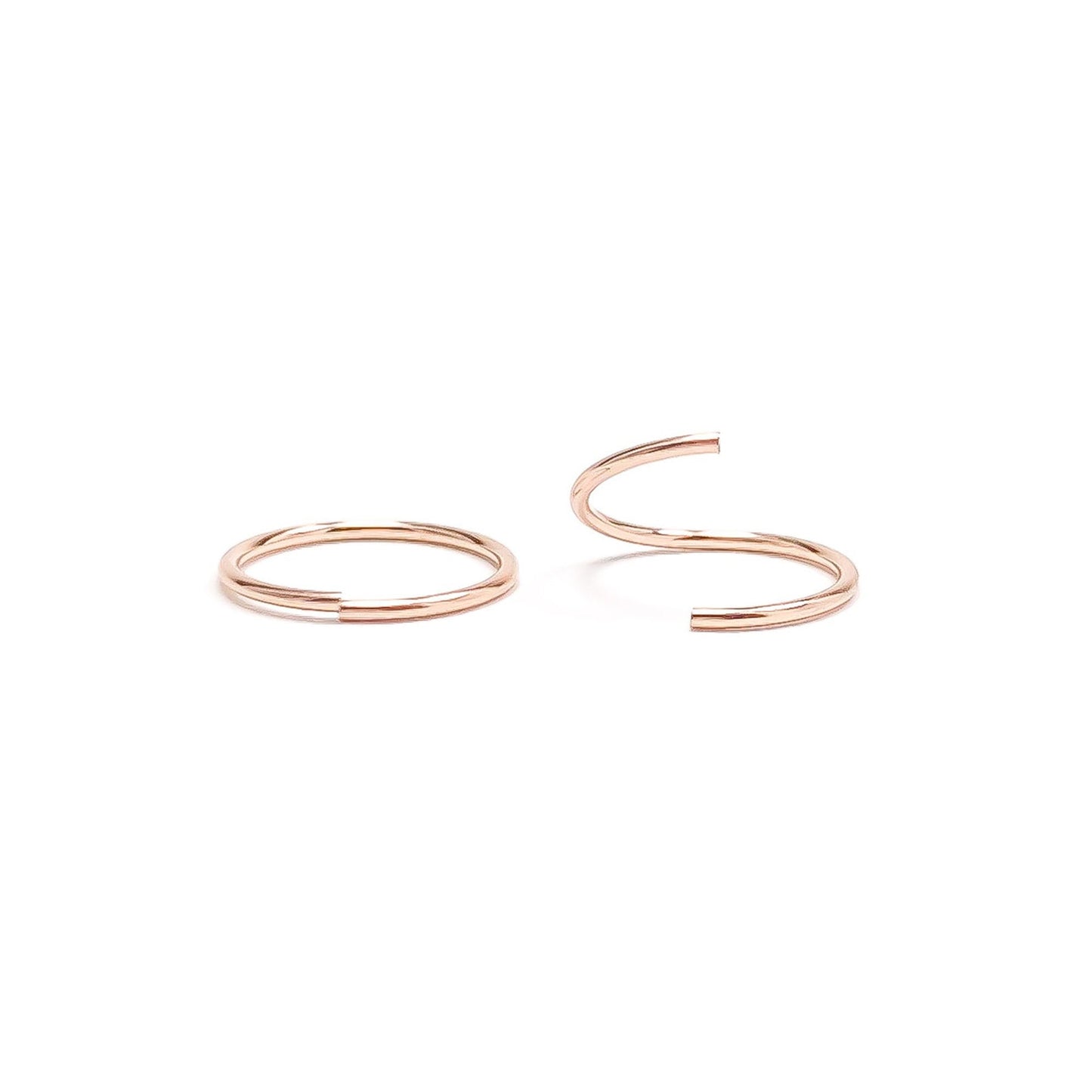 Small Continuous Hoops, 14K Rose Gold Filled