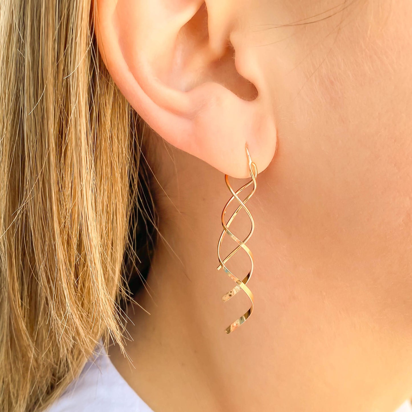 Double Spiral Earrings Long