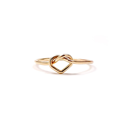 Heart Knot Ring, 14K Gold Filled