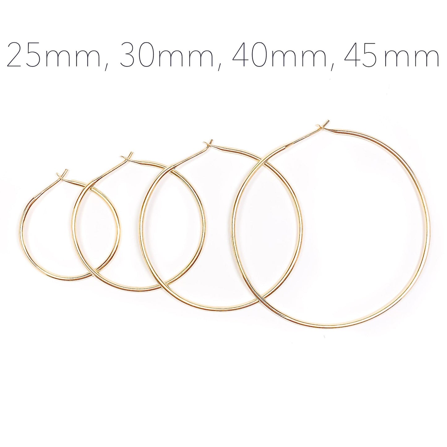 30mm Hoop Earrings, 14K Gold Filled